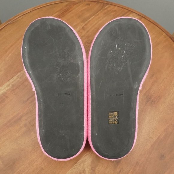 Smiley x Joshuas Womens Slide Sandals Size 39 / 9 Pink Terry Cloth Yellow Face - Picture 10 of 11